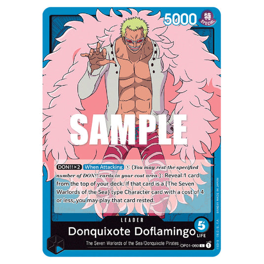 Donquixote Doflamingo OP01-060 card from the One Piece set Romance Dawn