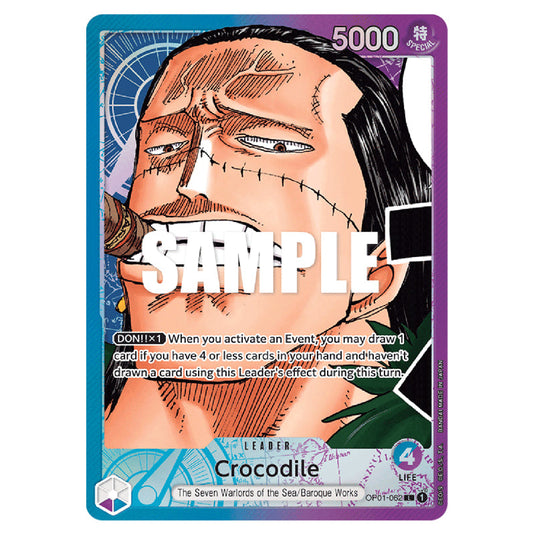 Crocodile OP01-062a card from the One Piece set Romance Dawn