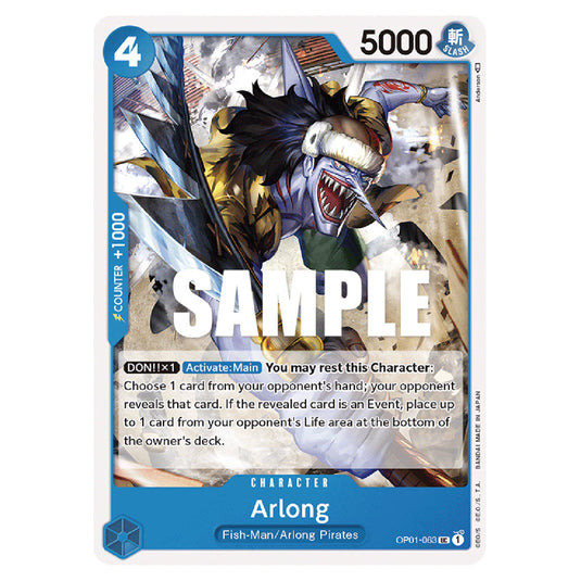 Arlong OP01-063 card from the One Piece set Romance Dawn