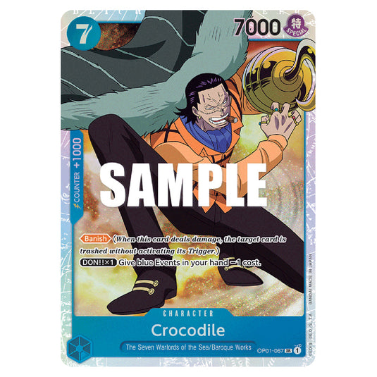 Crocodile OP01-067 card from the One Piece set Romance Dawn