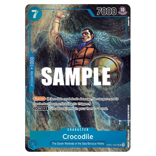 Crocodile OP01-067a card from the One Piece set Romance Dawn