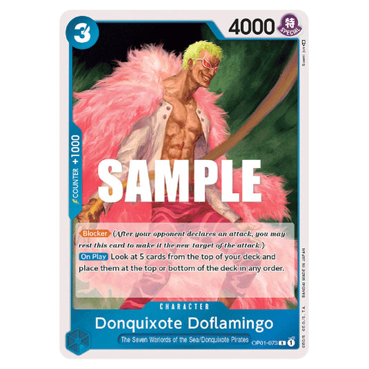 Donquixote Doflamingo OP01-073 card from the One Piece set Romance Dawn