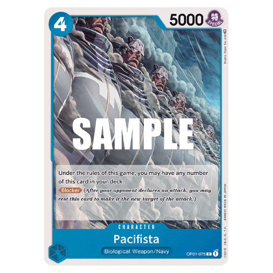 Pacifista OP01-075 card from the One Piece set Romance Dawn