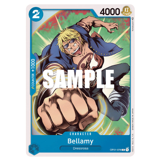 Bellamy OP01-076 card from the One Piece set Romance Dawn