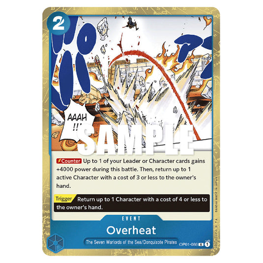 Overheat OP01-086 card from the One Piece set Romance Dawn