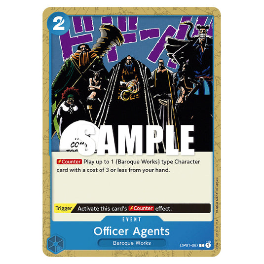 Officer Agents OP01-087 card from the One Piece set Romance Dawn