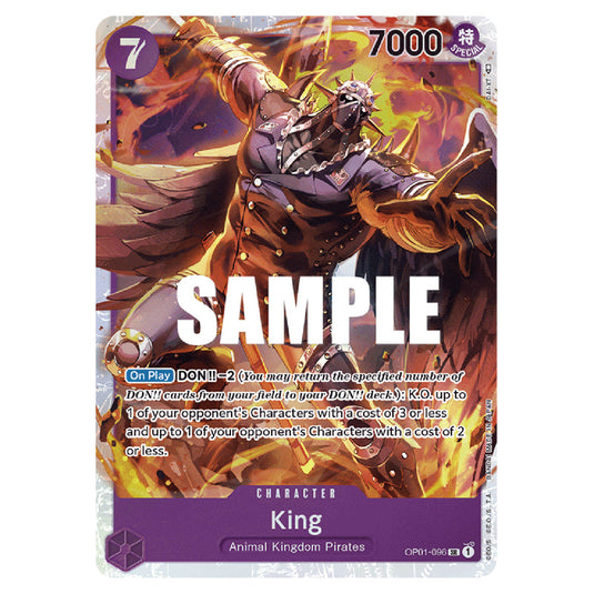 King OP01-096 card from the One Piece set Romance Dawn