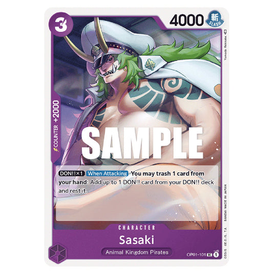 Sasaki OP01-101 card from the One Piece set Romance Dawn