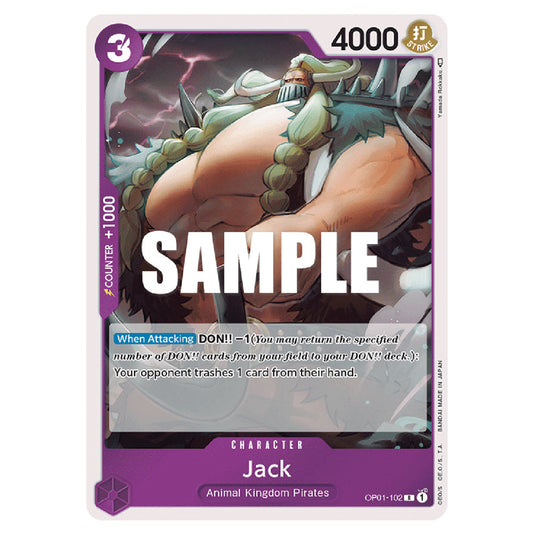 Jack OP01-102 card from the One Piece set Romance Dawn