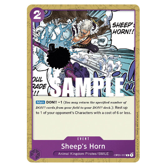 Sheep's Horn OP01-117 card from the One Piece set Romance Dawn