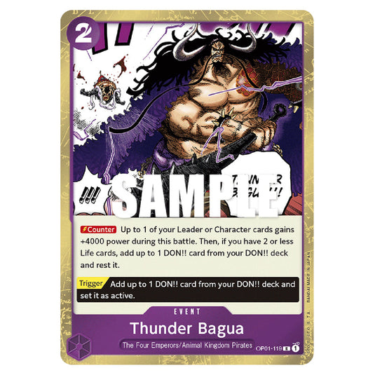 Thunder Bagua OP01-119 card from the One Piece set Romance Dawn