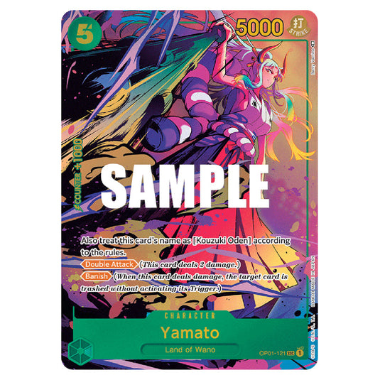 Yamato OP01-121a card from the One Piece set Romance Dawn