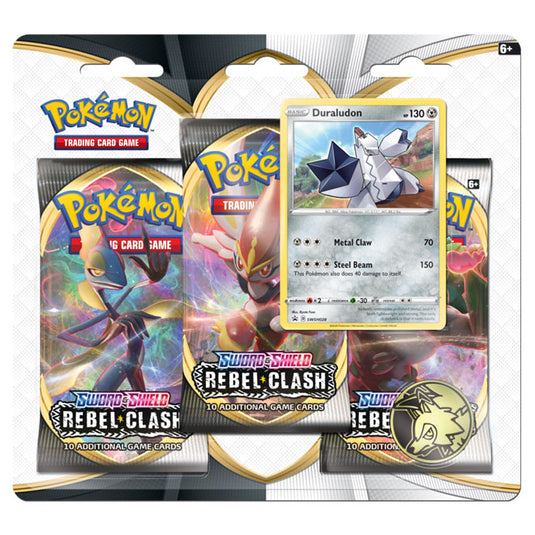 Pokemon - Sword & Shield - Rebel Clash - 3 Pack Blister (Duraludon)