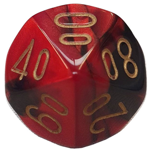 Chessex - Gemini 16mm D10/100 - Black-Red w/Gold