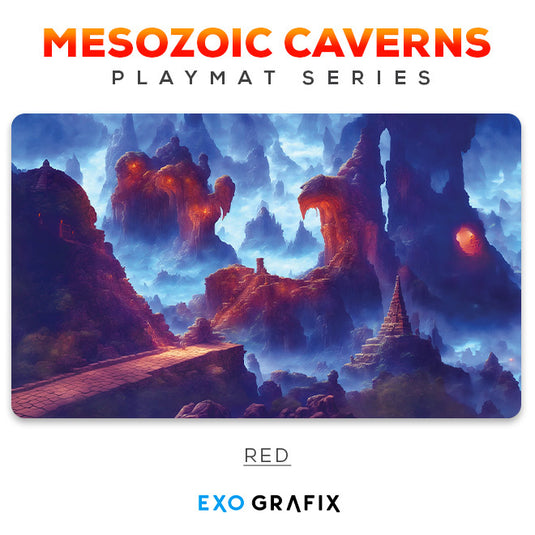 Exo Grafix - Playmat - Mesozoic Caverns - Red