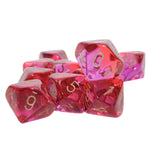 Chessex - Gemini - Red-Violet/gold - Luminary Set of 10 d10s