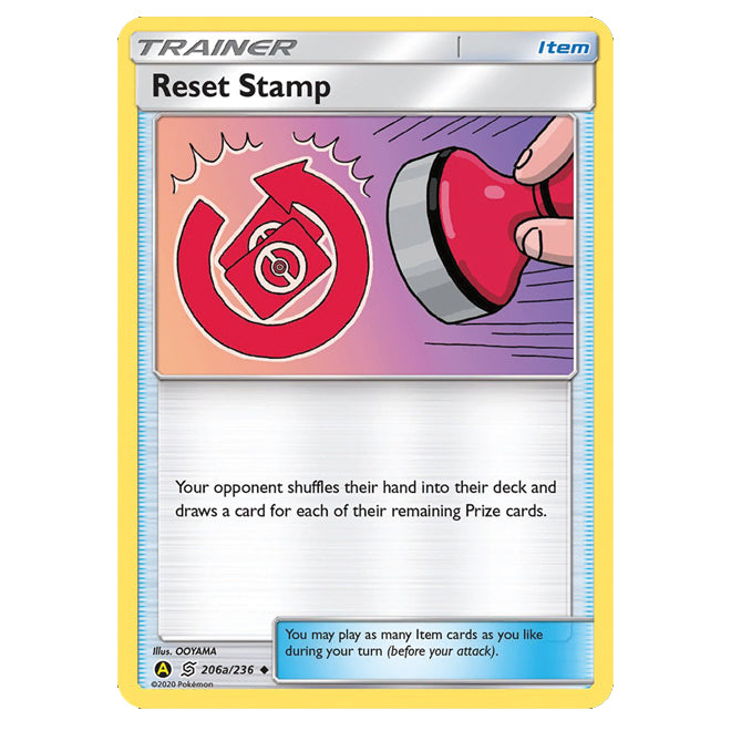 Pokemon Card Reverse Stamp Pokemon - Sun & Moon - Unified Minds - Reset Stamp - 206a/236