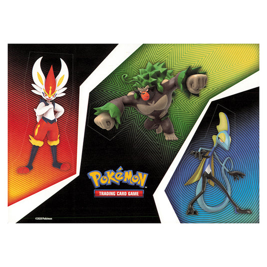 Pokemon - Collectors Chest 2020 Tin - Rillaboom, Inteleon & Cinderace - Large Sticker Sheet