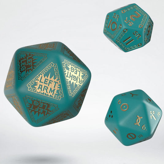 RuneQuest Turquoise & gold Expansion Dice