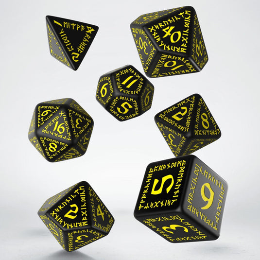 Runic Black & yellow Dice Set