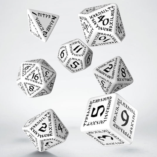 Runic White & black Dice Set