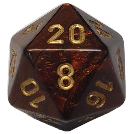Chessex - Signature 16mm D20 - Scarab Blue Blood with Gold