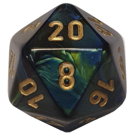 Chessex - Signature 16mm D20 - Scarab Jade with Gold