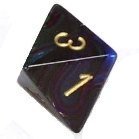 Chessex - Signature 16mm D8 Single Dice - Lustrous - Shadow with Gold