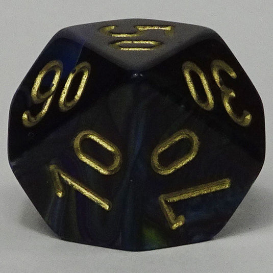 Chessex - Signature 16mm D10/100 - Lustrous - Shadow with Gold