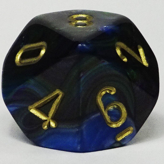 Chessex - Signature 16mm D10 - Lustrous - Shadow with Gold