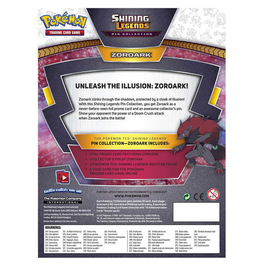 Pokemon - Shining Legends - Zoroark Pin Collection