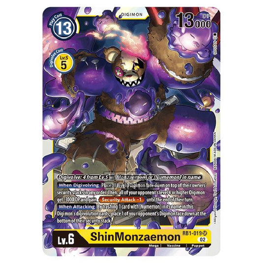 Digimon Card Game - RB-01: Resurgence Booster - ShinMonzaemon - (Super Rare) - RB1-019