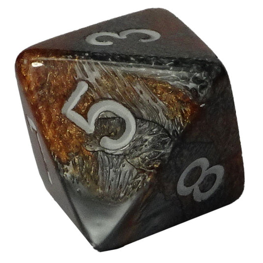 Chessex - Gemini 16mm D8 - Copper-Silver w/White