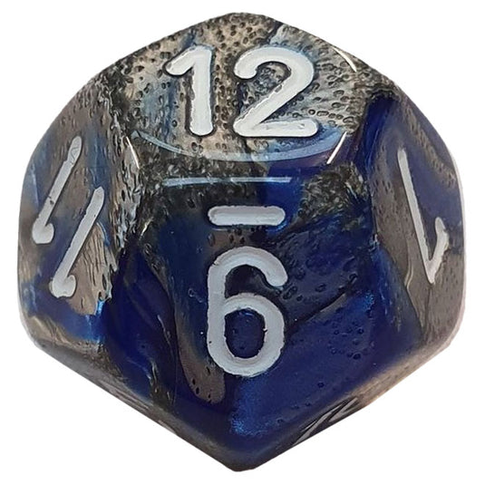 Chessex - Gemini 16mm D12 - Blue-Silver w/White