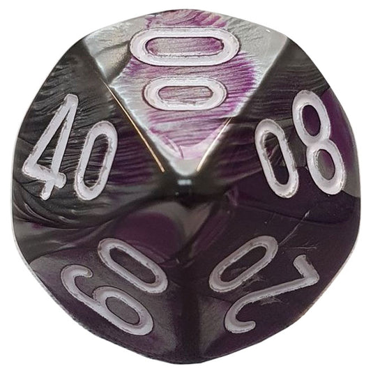 Chessex - Gemini 16mm D10/100 - Purple-Silver w/White