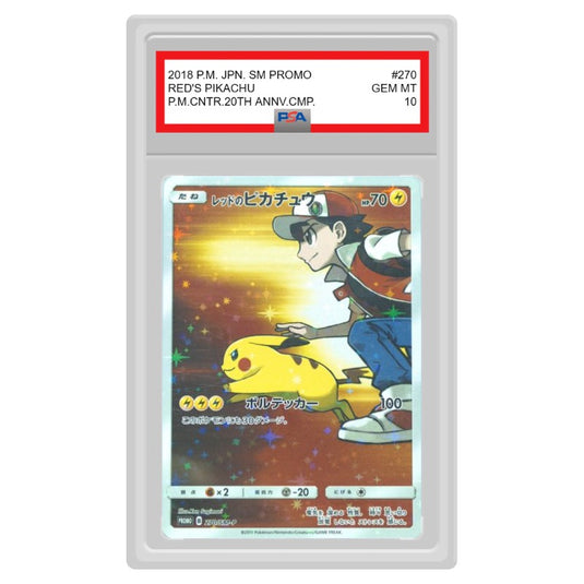 Pokemon - Sun & Moon - Red's Pikachu - 270/SM-P (PSA 10 Graded Slab)