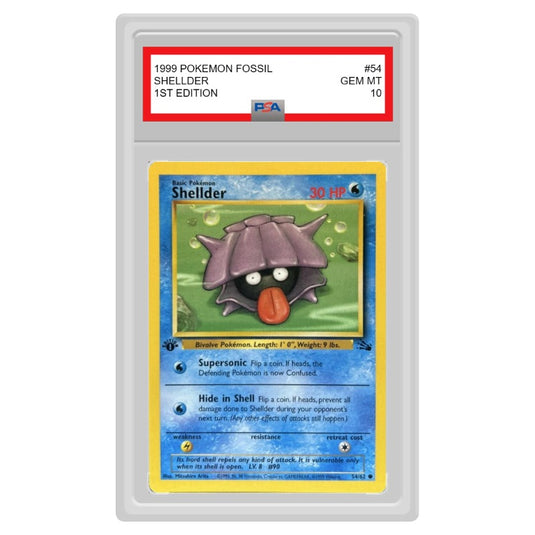 Pokemon - Fossil - Shelder 54/62 - 1st Edition - PSA  10 GEM MINT