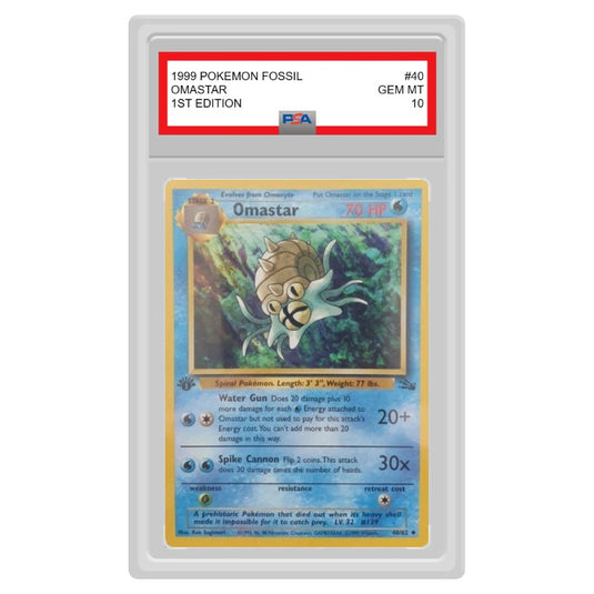 Pokemon - Fossil - Omastar 40/62 - 1st Edition - PSA 10 GEM MINT