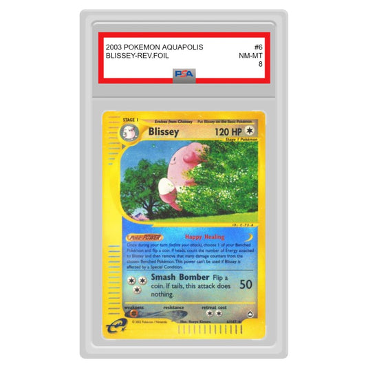Pokemon - Neo - Aquapolis - Blissey - 6/147 (PSA 8 Graded Slab)
