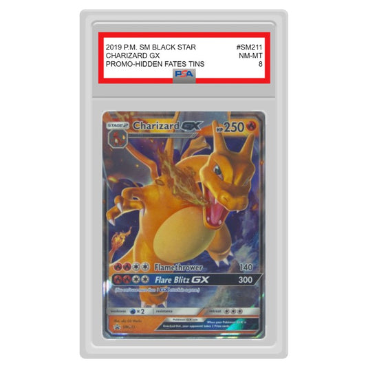 Pokemon - SM Black Star Promo - Charizard GX - SM211 (PSA 8 Graded Slab)