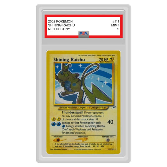 Pokemon - Neo Destiny - Shining Raichu - 111/105 (PSA 9 Graded Slab)