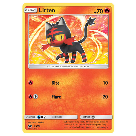 Pokemon - Sun & Moon - SM Black Star Promos - Litten - SM23 Pokemon - Sun & Moon - SM Black Star Promos - Litten - SM23
