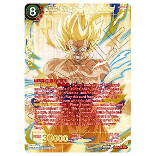 Dragon Ball Super - B19 - Fighter's Ambition - SS Son Goku, Spirit Bomb Absorbed (Gold Stamped) - BT19-008a