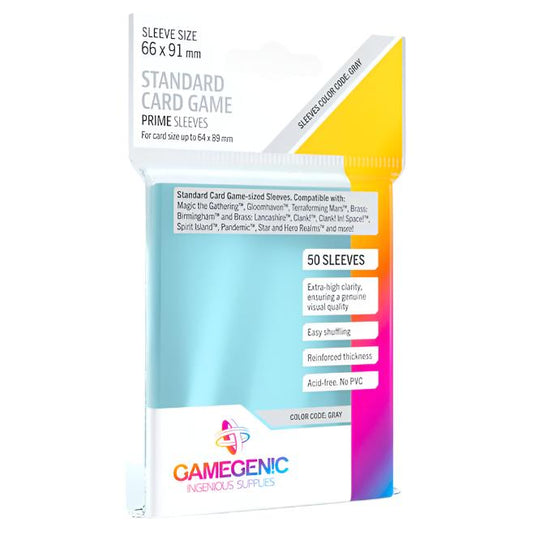 Gamegenic - PRIME Standard Card Game Sleeves 66 x 91 mm - Clear (50 Sleeves)