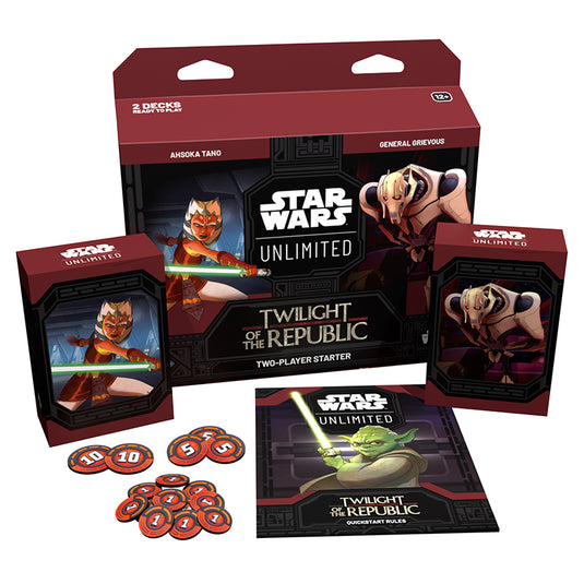 star wars unlimited twilight of the republic two player starter contents