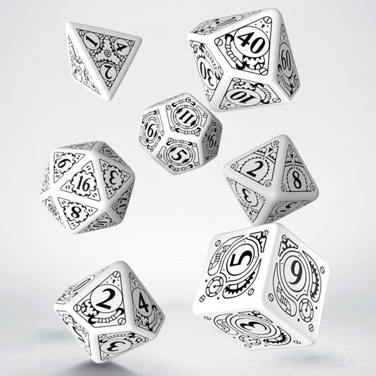 Steampunk White & black Dice Set