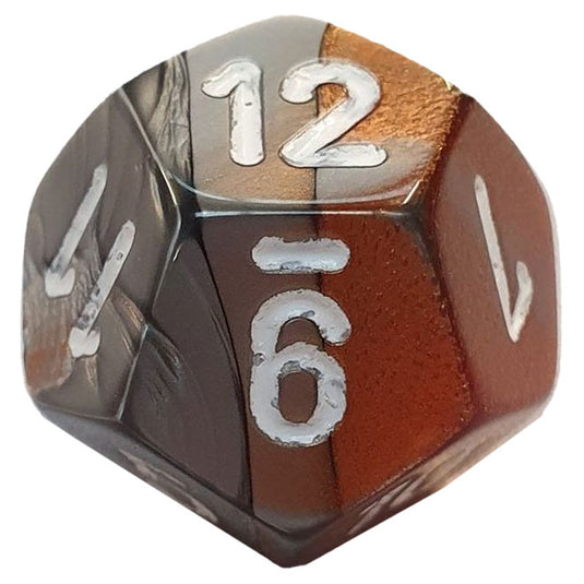 Chessex - Gemini 16mm D12 - Copper-Silver w/White