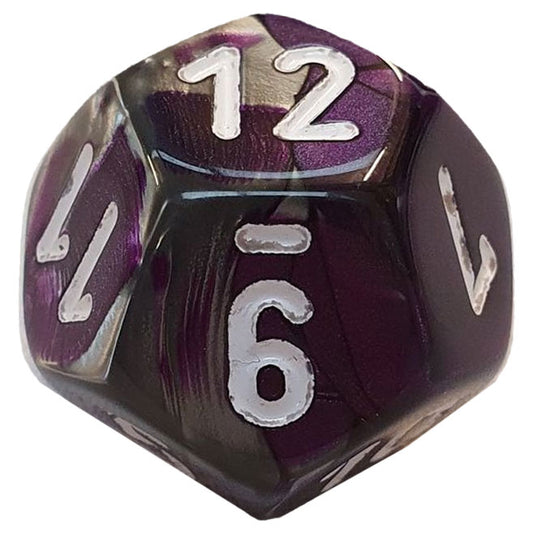 Chessex - Gemini 16mm D12 - Purple-Silver w/White