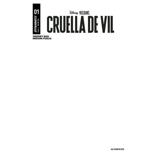 Disney Villains Cruella De Vil - Issue 1 Cover E Blank Authentix