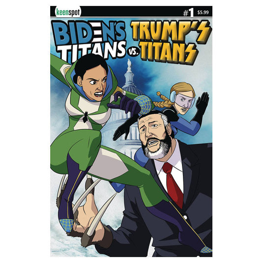 Bidens Titans Vs Trumps Titans - Issue 1 Cover E Aoc & Greta Vs Ted C